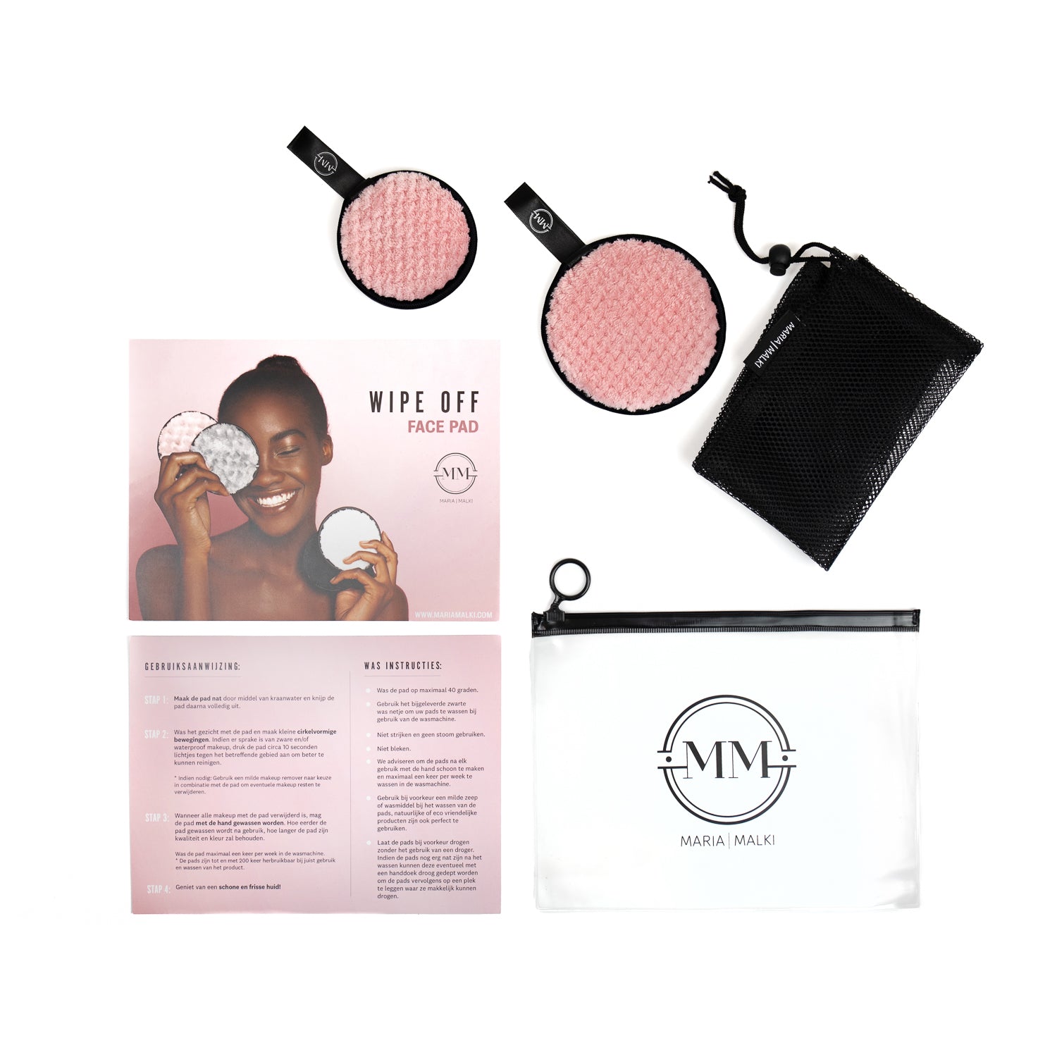 Wipe Off Face Pad Pink Duo